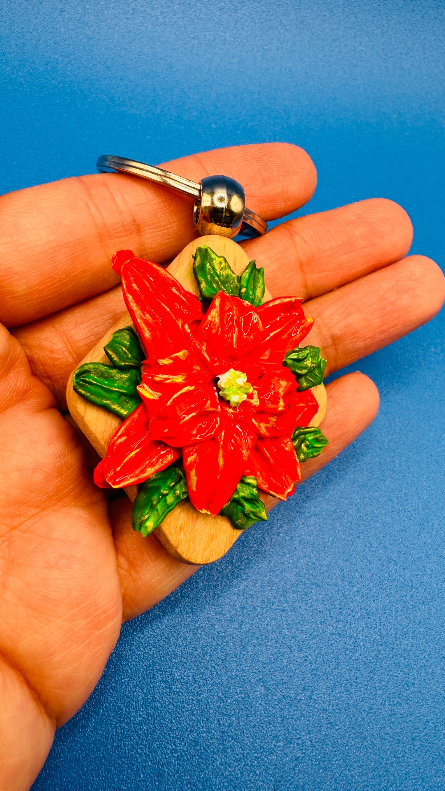 Keychain: Poinsettia #2