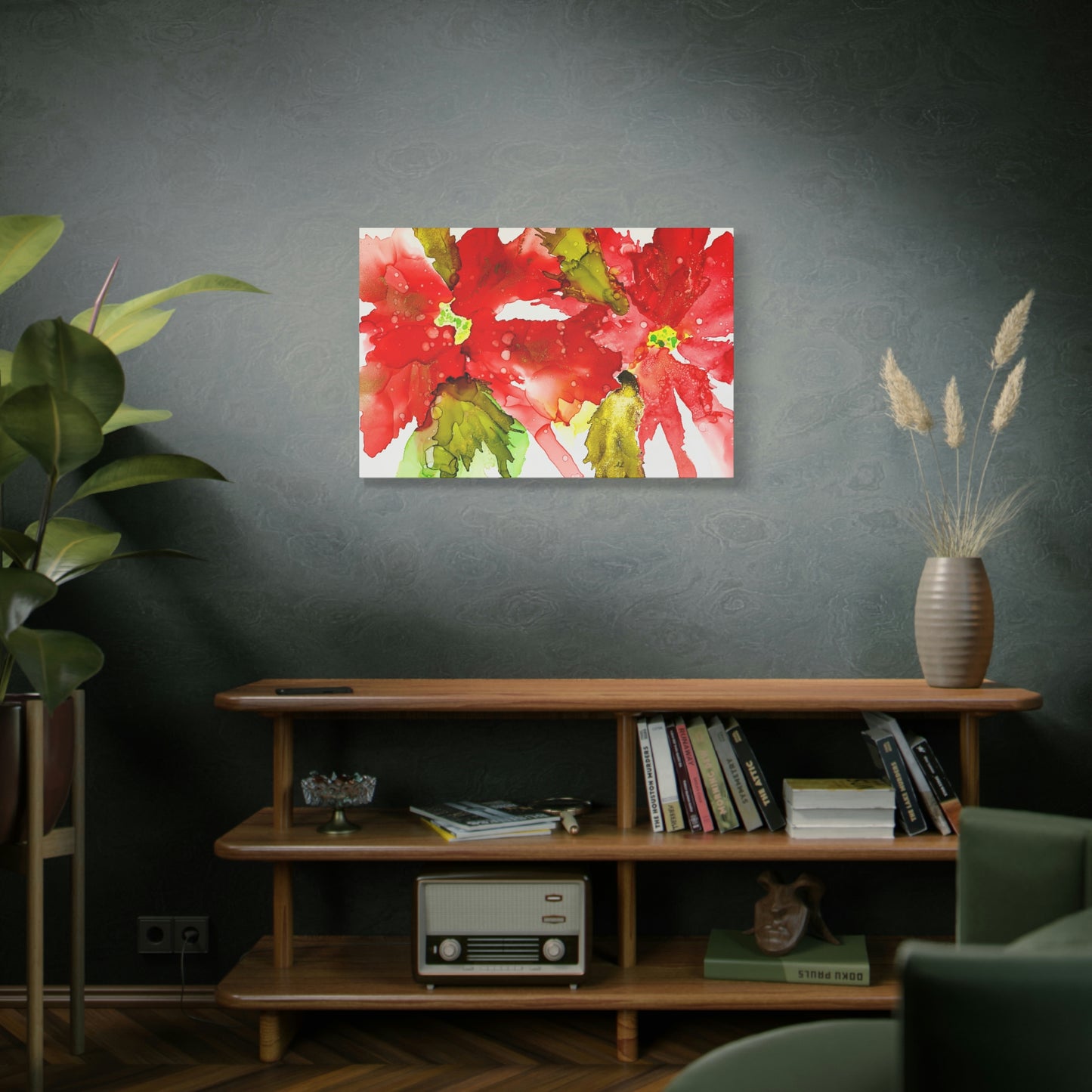 Abstract Poinsettia Canvas Print