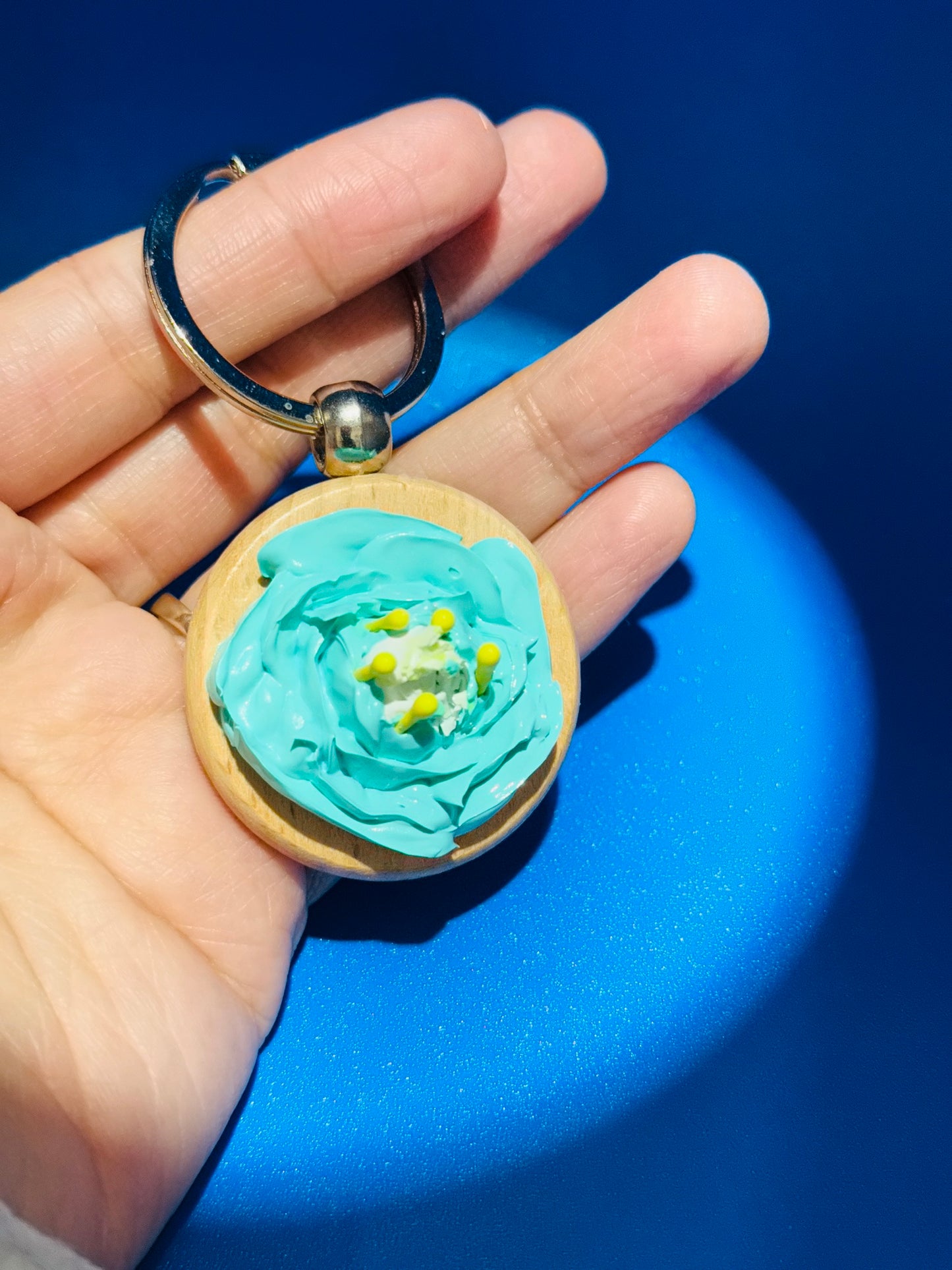 Keychain: Tiffany Blue Rose #14
