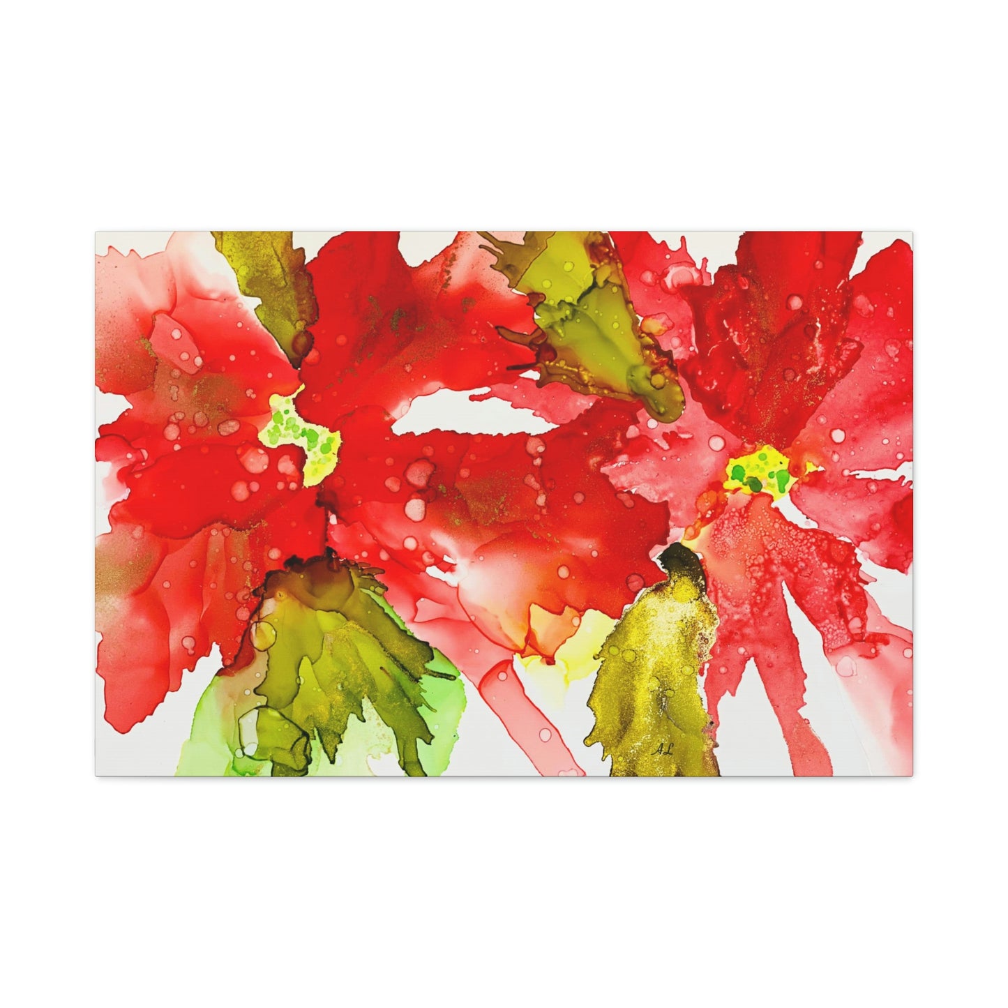 Abstract Poinsettia Canvas Print