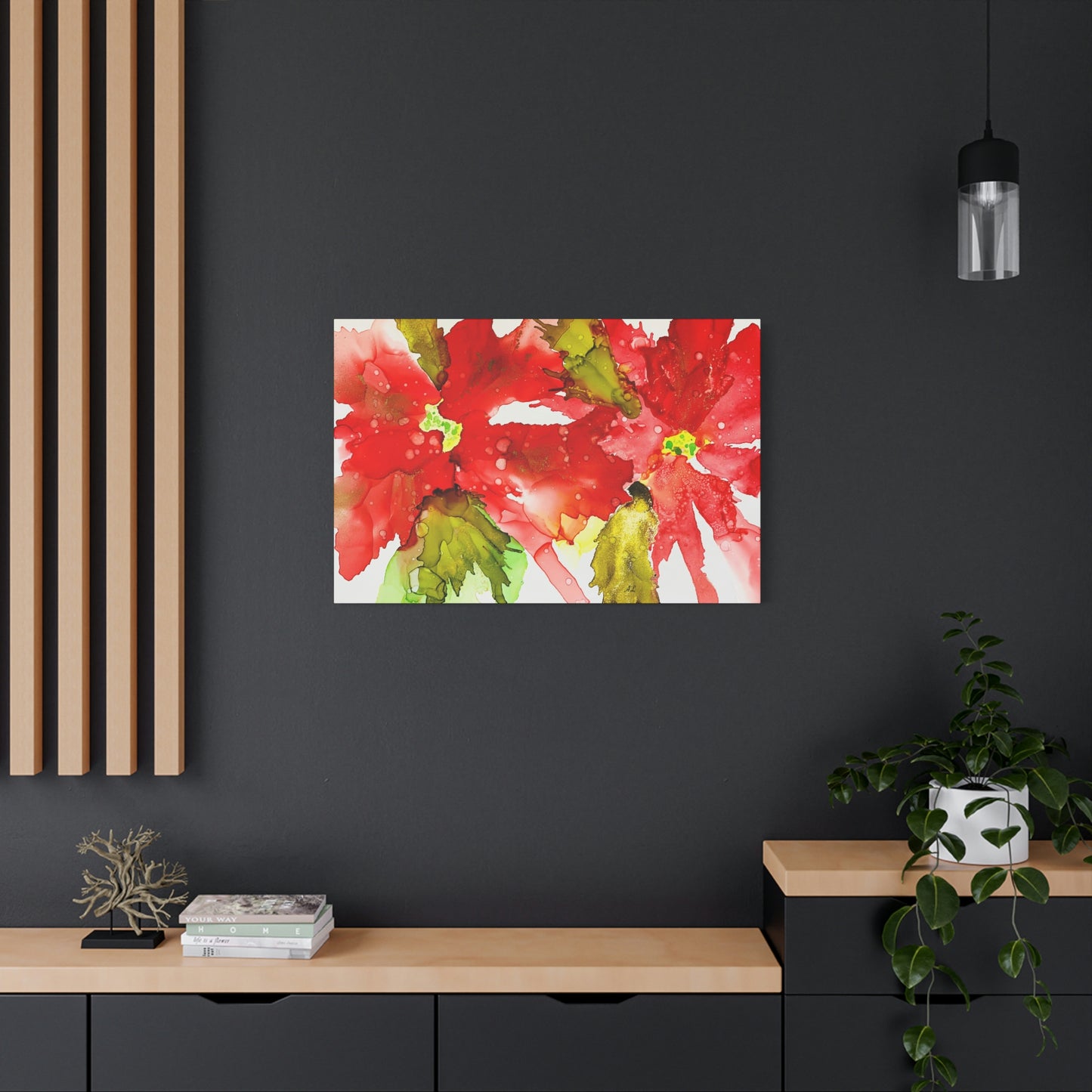 Abstract Poinsettia Canvas Print