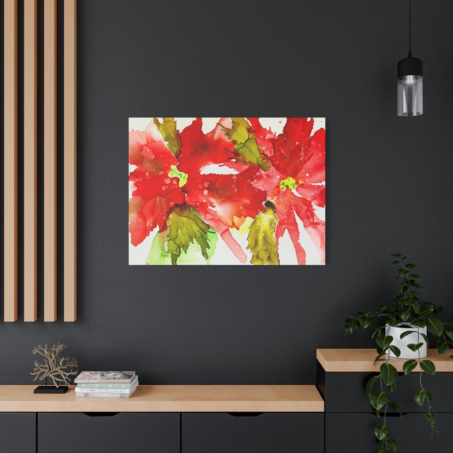 Abstract Poinsettia Canvas Print