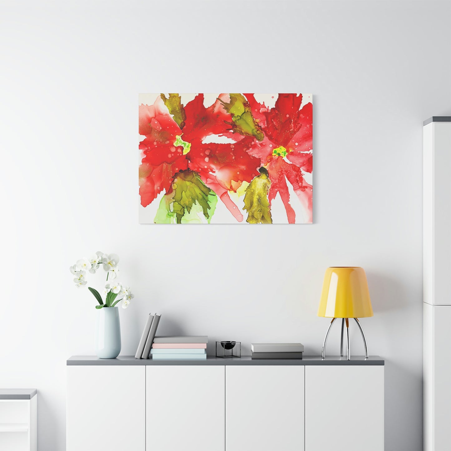Abstract Poinsettia Canvas Print