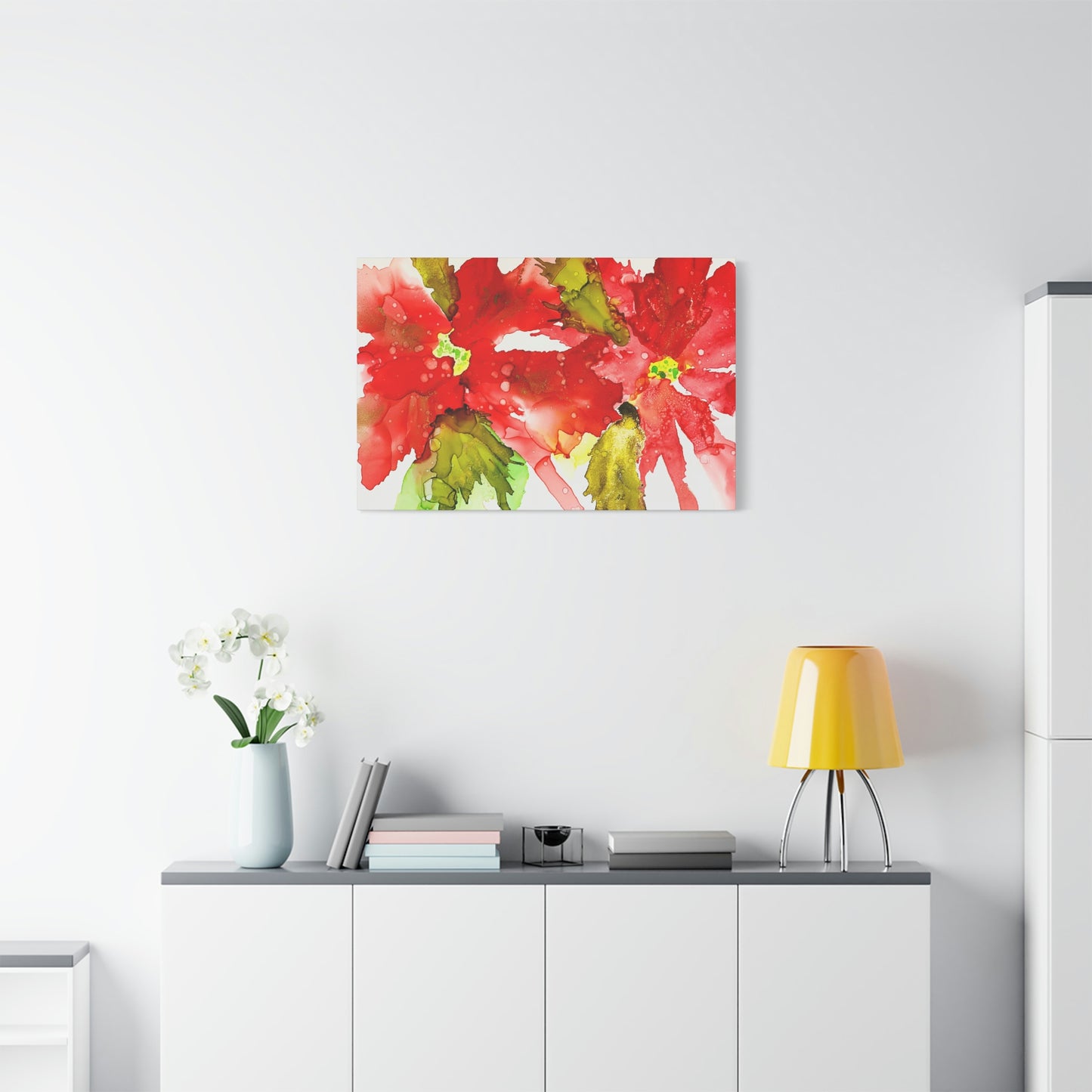 Abstract Poinsettia Canvas Print