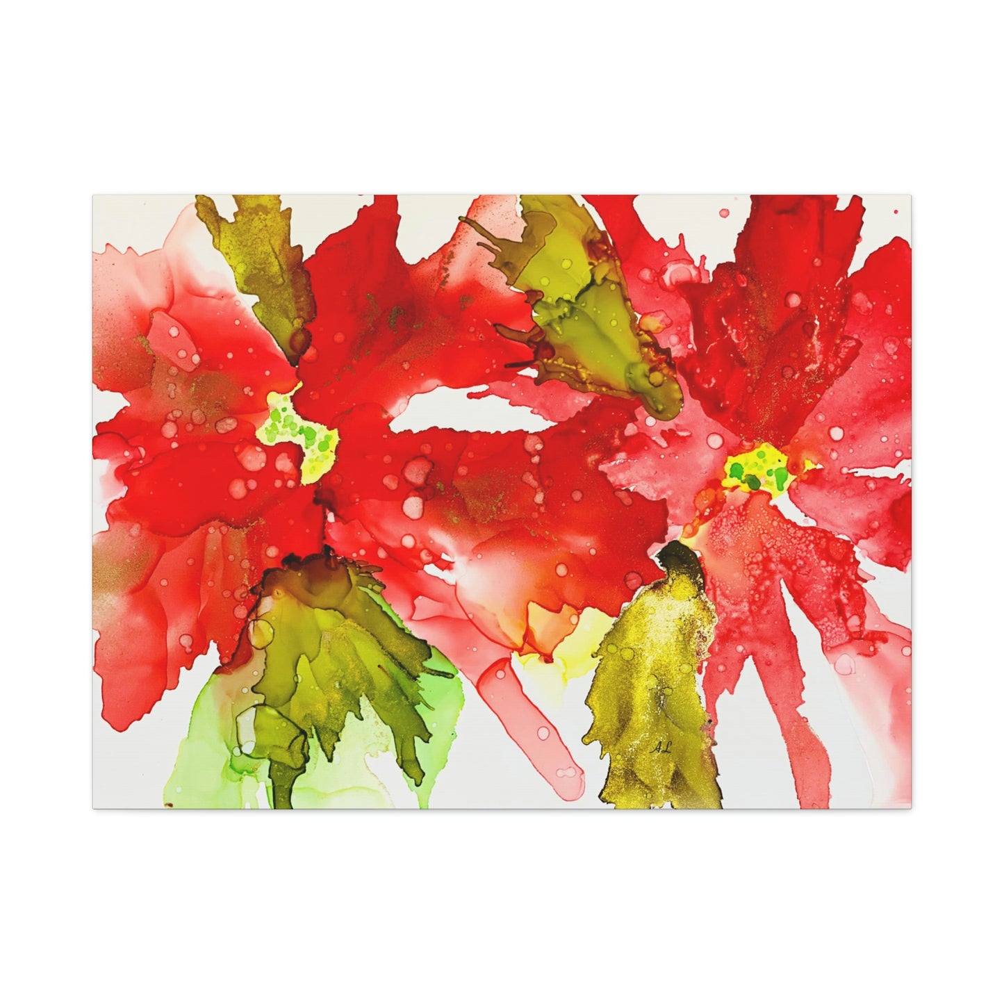 Abstract Poinsettia Canvas Print